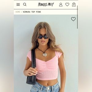Princess Polly NWT pink Kimura top- size US 6